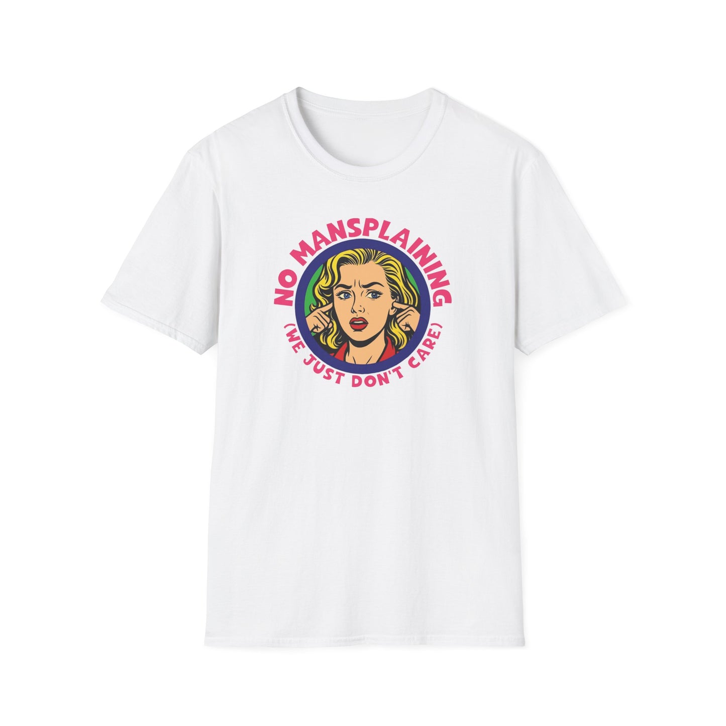 No Mansplaining Feminist Retro/Pop Unisex Softstyle T-Shirt