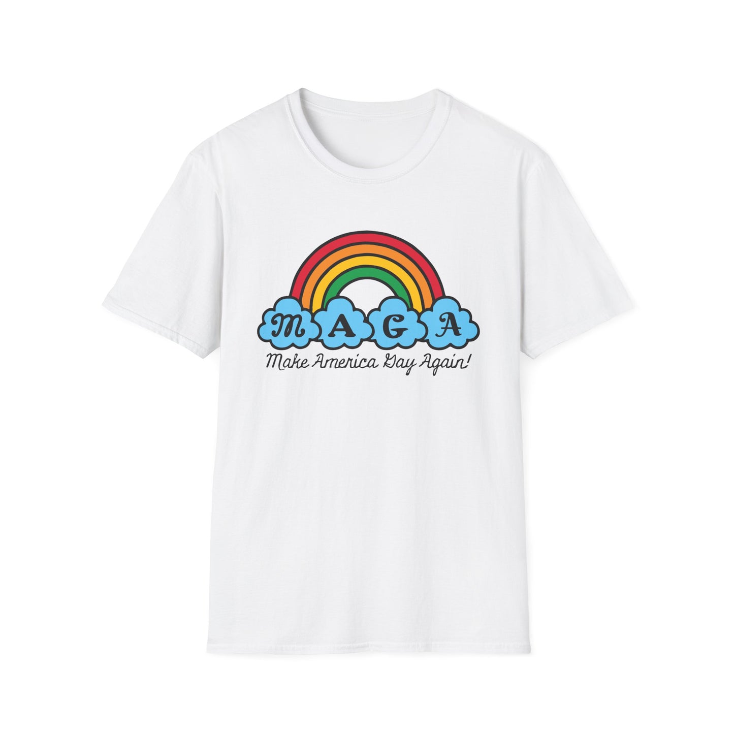 Make America Gay Again! / LGBTQAI Rights : Unisex Softstyle T-shirt
