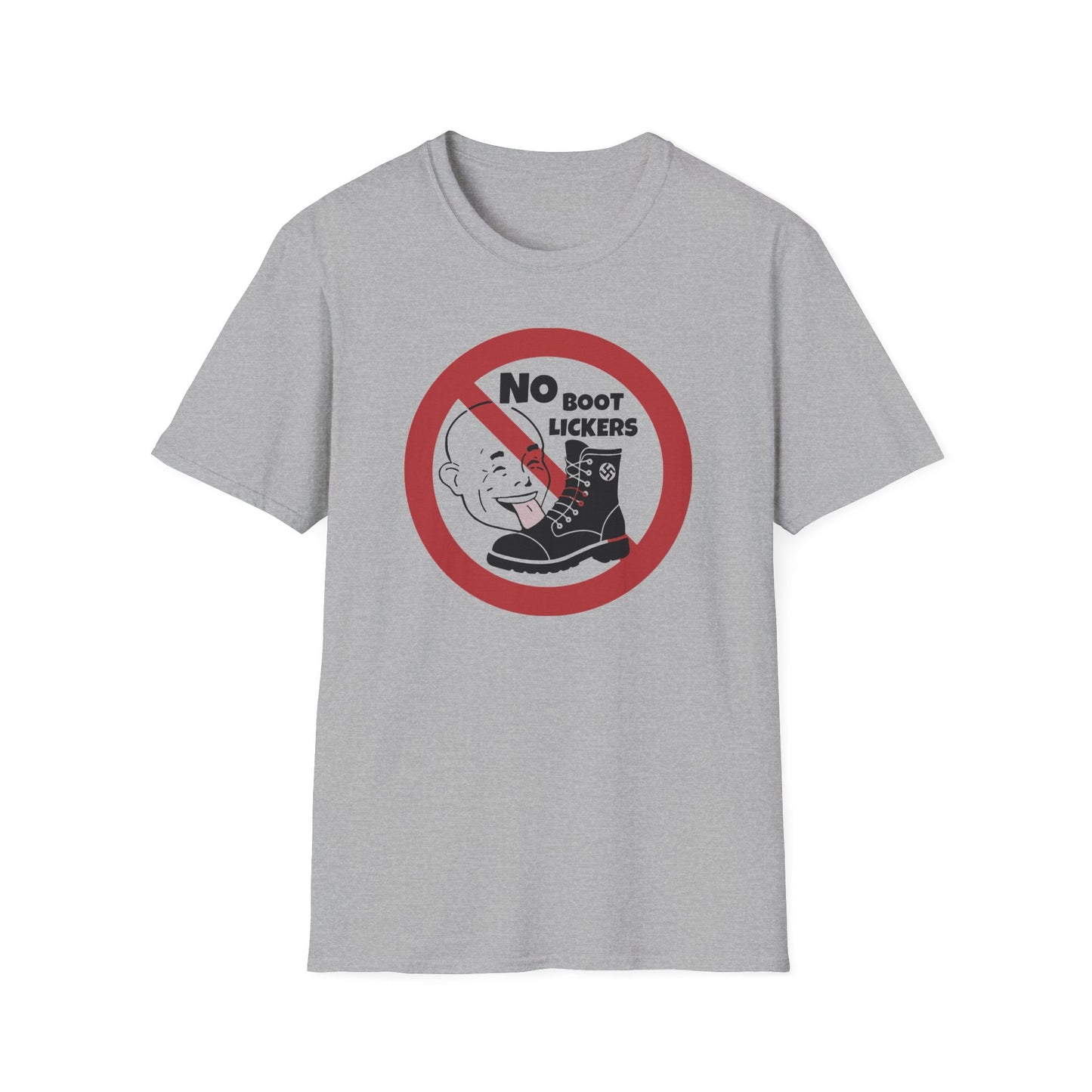 "No Boot Lickers" Anti-Authoritarian Unisex Softstyle T-Shirt