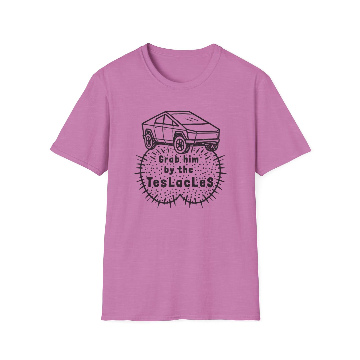 Grab him by the TESLAcles / Misogyny and Oligarchy : Unisex Softstyle T-shirt