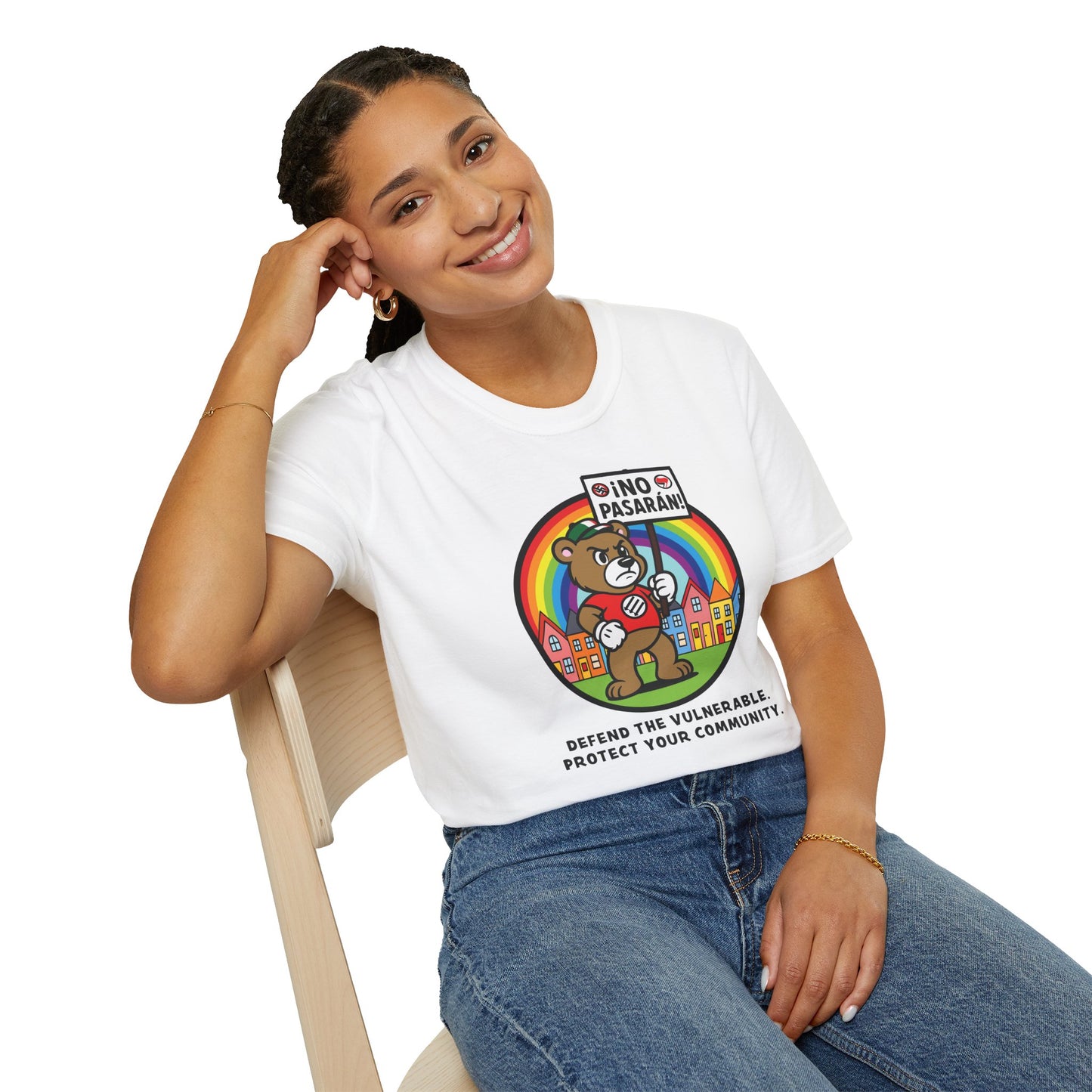 Anti-Fascist Community Pride : Unisex Softstyle T-Shirt