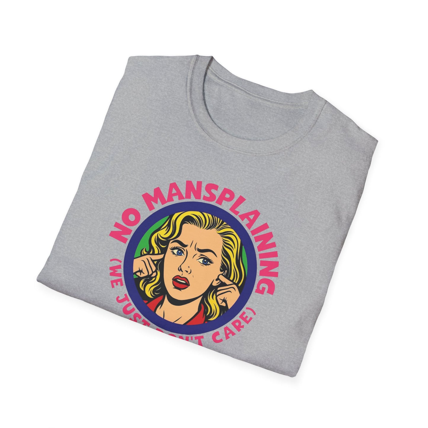 No Mansplaining Feminist Retro/Pop Unisex Softstyle T-Shirt
