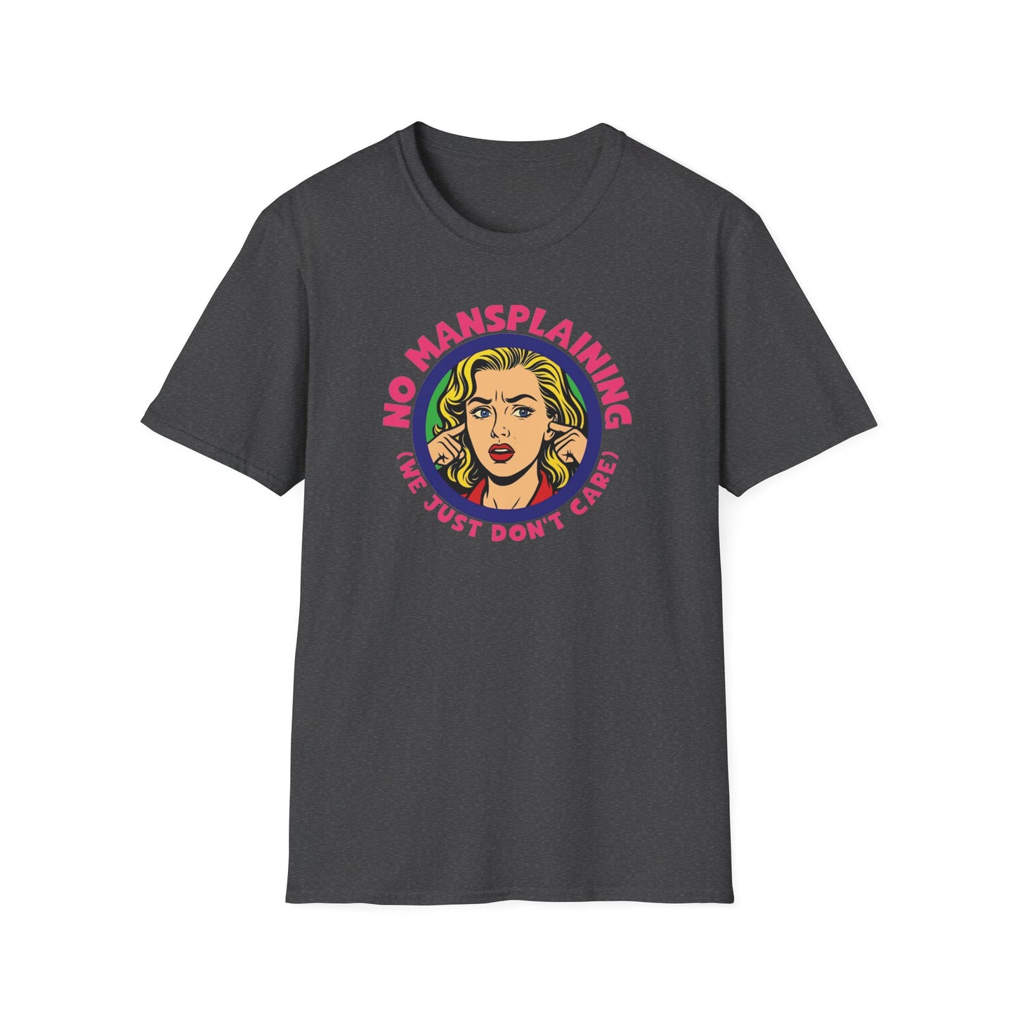 No Mansplaining Feminist Retro/Pop Unisex Softstyle T-Shirt