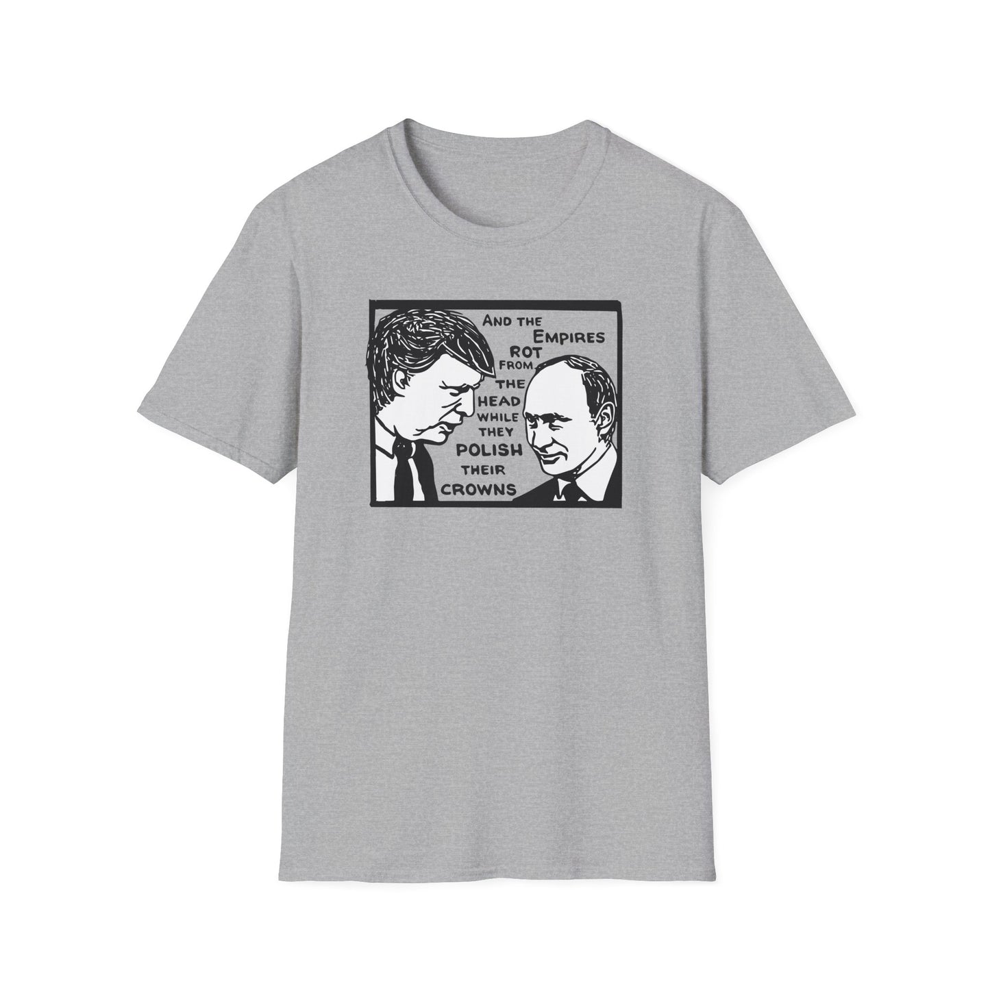 "No Kings - Trump and Putin Oligarch Parody" Unisex Softstyle T-shirt