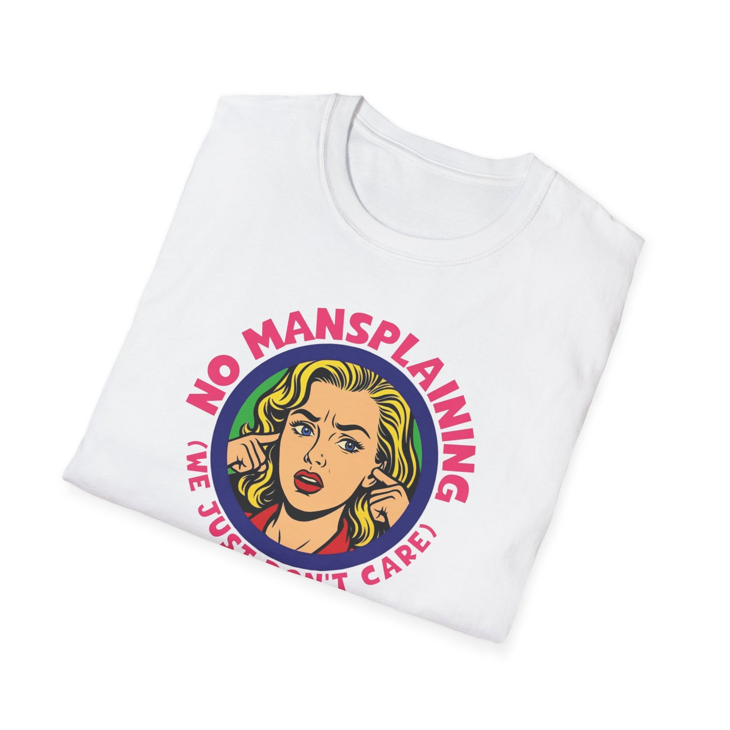No Mansplaining Feminist Retro/Pop Unisex Softstyle T-Shirt