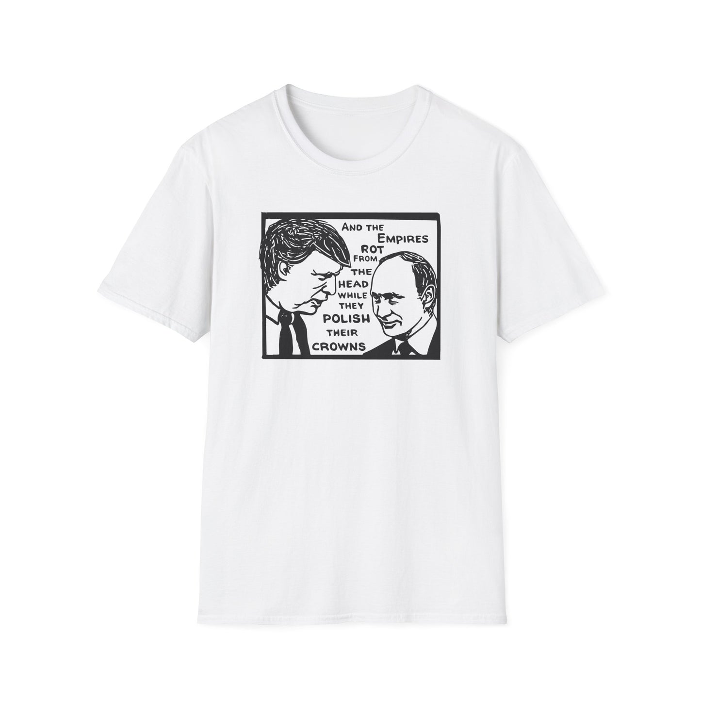 "No Kings - Trump and Putin Oligarch Parody" Unisex Softstyle T-shirt