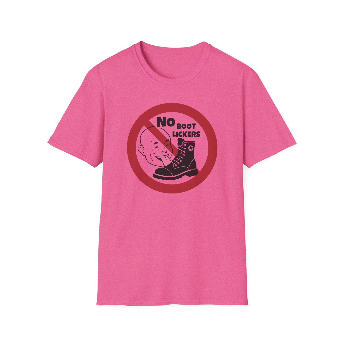 "No Boot Lickers" Anti-Authoritarian Unisex Softstyle T-Shirt