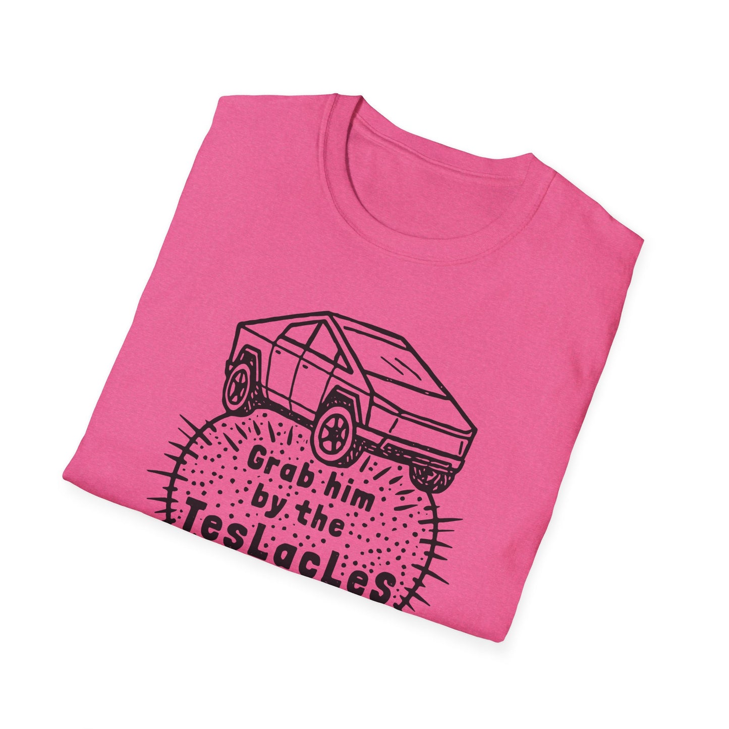 Grab him by the TESLAcles / Misogyny and Oligarchy : Unisex Softstyle T-shirt