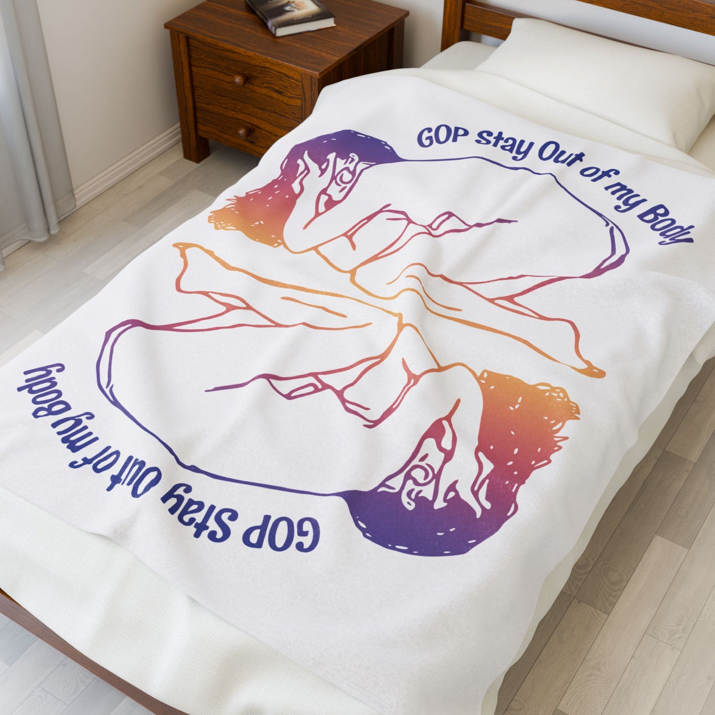 GOP Rainbow Sherbet Velveteen Plush Blanket