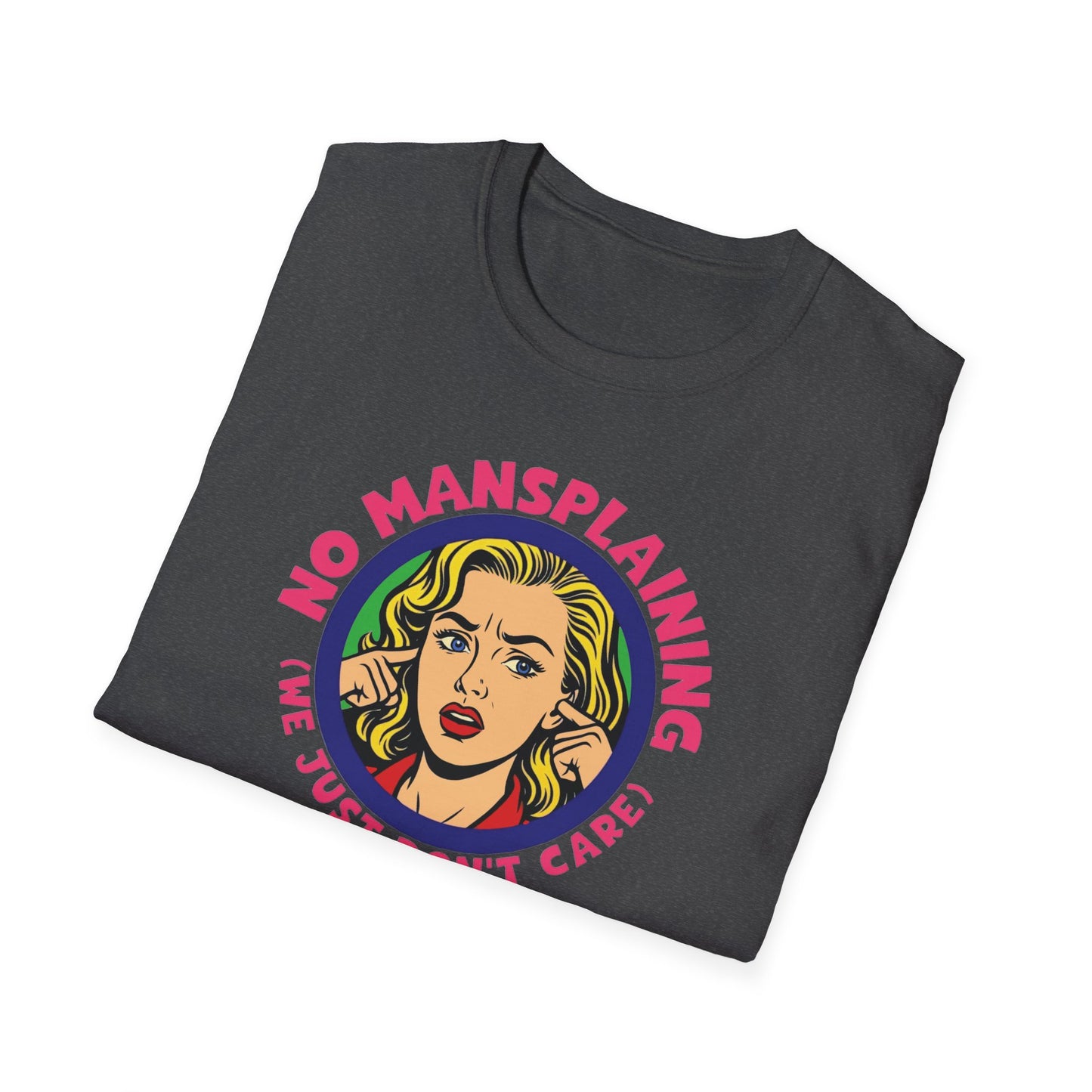 No Mansplaining Feminist Retro/Pop Unisex Softstyle T-Shirt