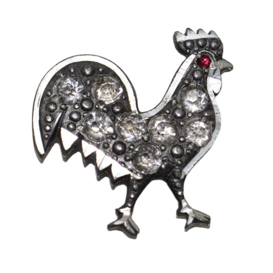 Bejeweled Vintage Rooster Brooch - Curio Memento