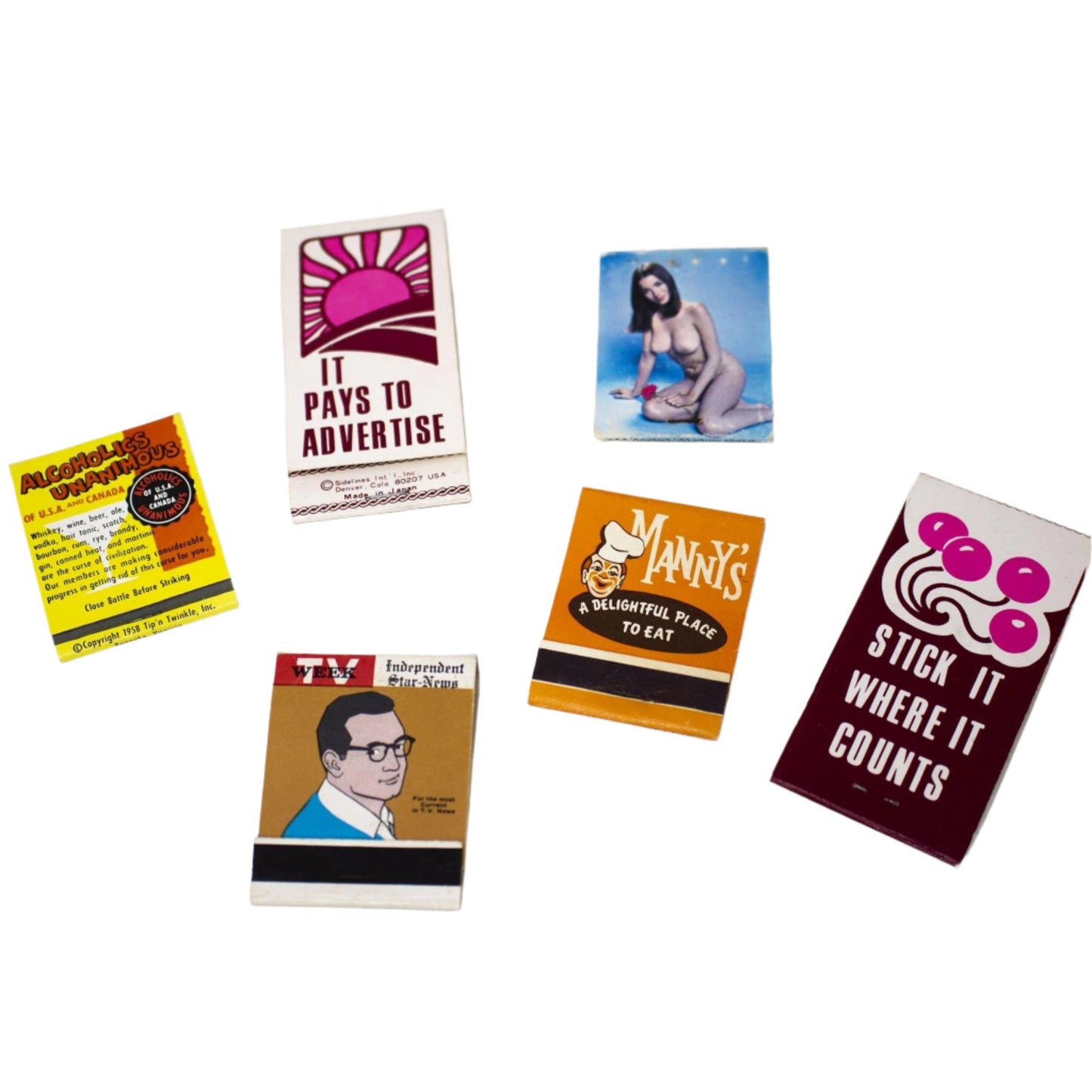 Set of Vintage/Kitschy/Retro/Sexy/Inappropriate Matchbooks - Curio Memento