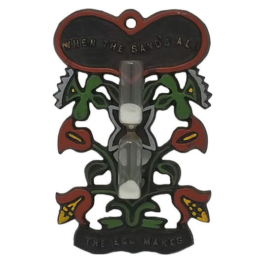 Unique Vintage Wilton Cast Iron Egg Timer / Wall Trivet - Curio Memento