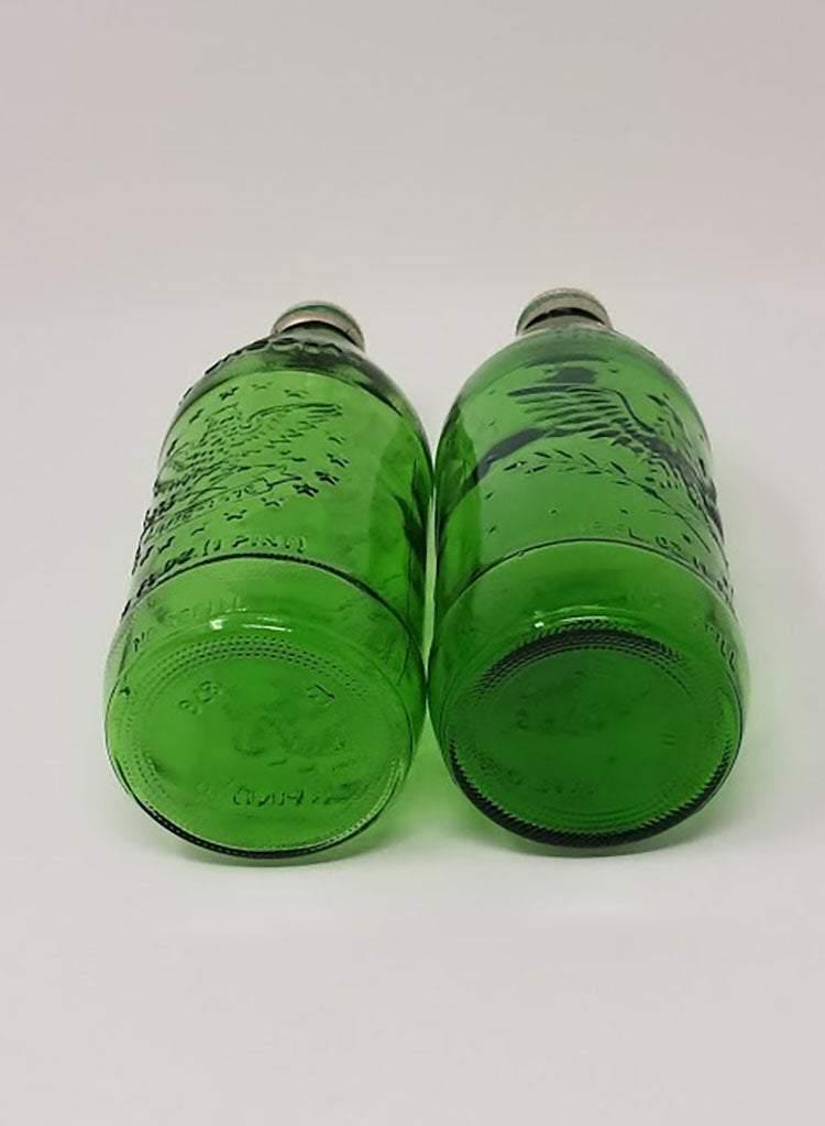 Vintage Bicentenial Green 7up Bottles - Curio Memento
