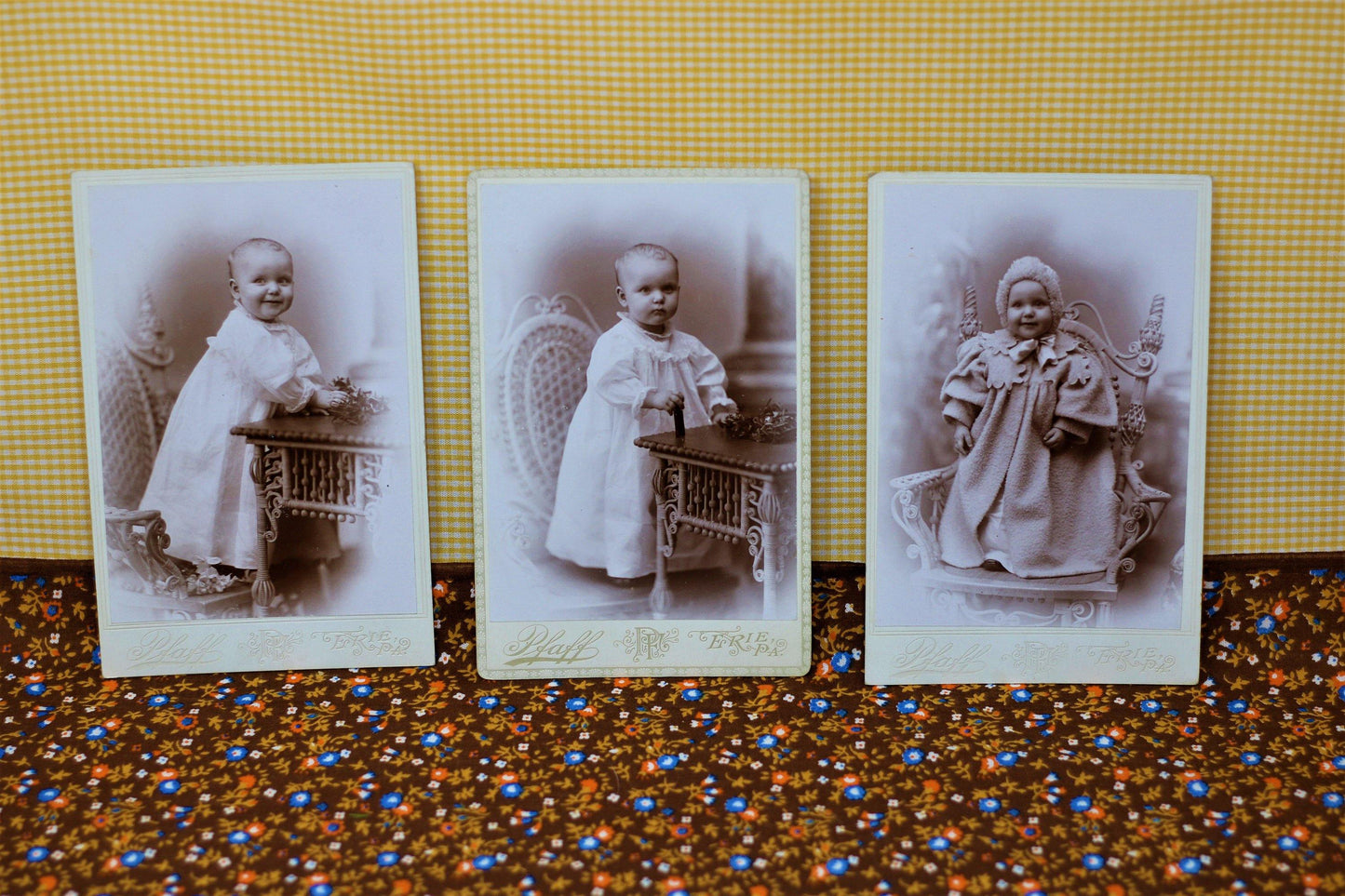Lot of 3 Sweet Victorian Baby Cabinet Cards - Curio Memento