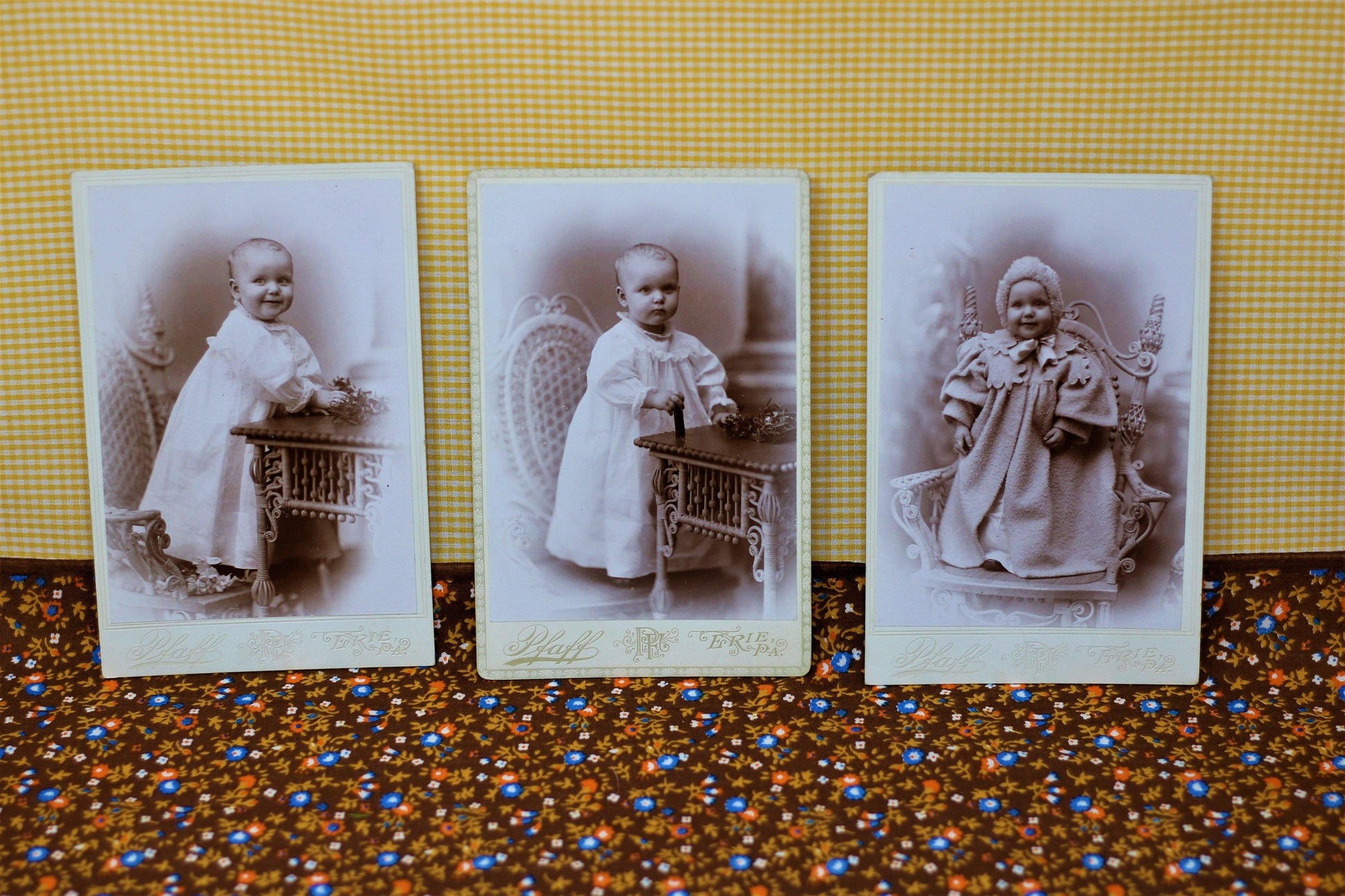 Lot of 3 Sweet Victorian Baby Cabinet Cards - Curio Memento