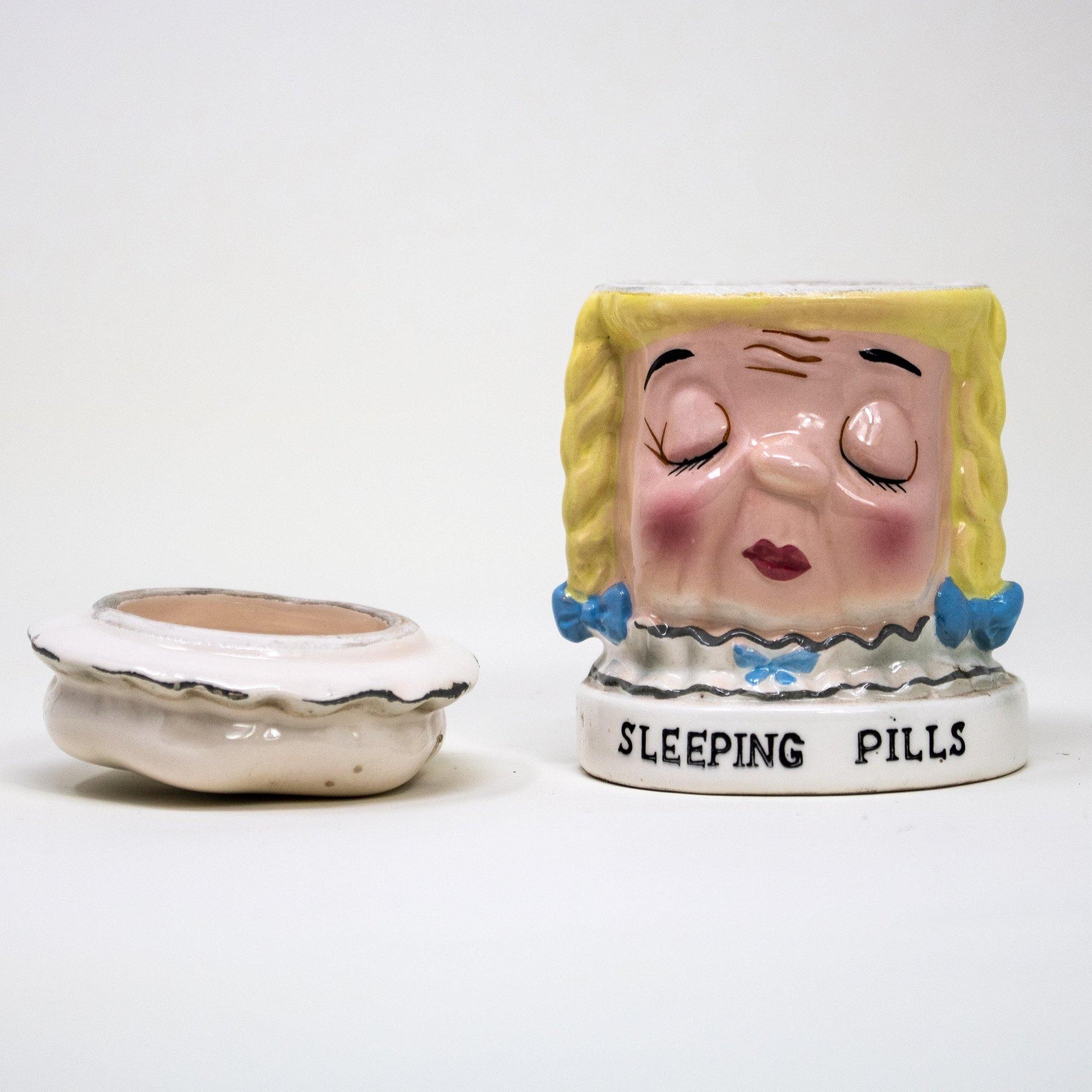 Rare Vintage 1960s era Ceramic Pill Container - Curio Memento