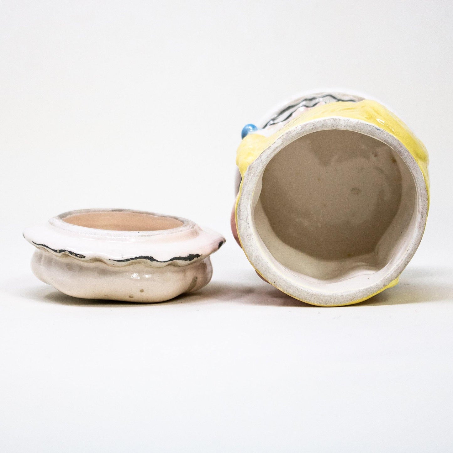 Rare Vintage 1960s era Ceramic Pill Container - Curio Memento