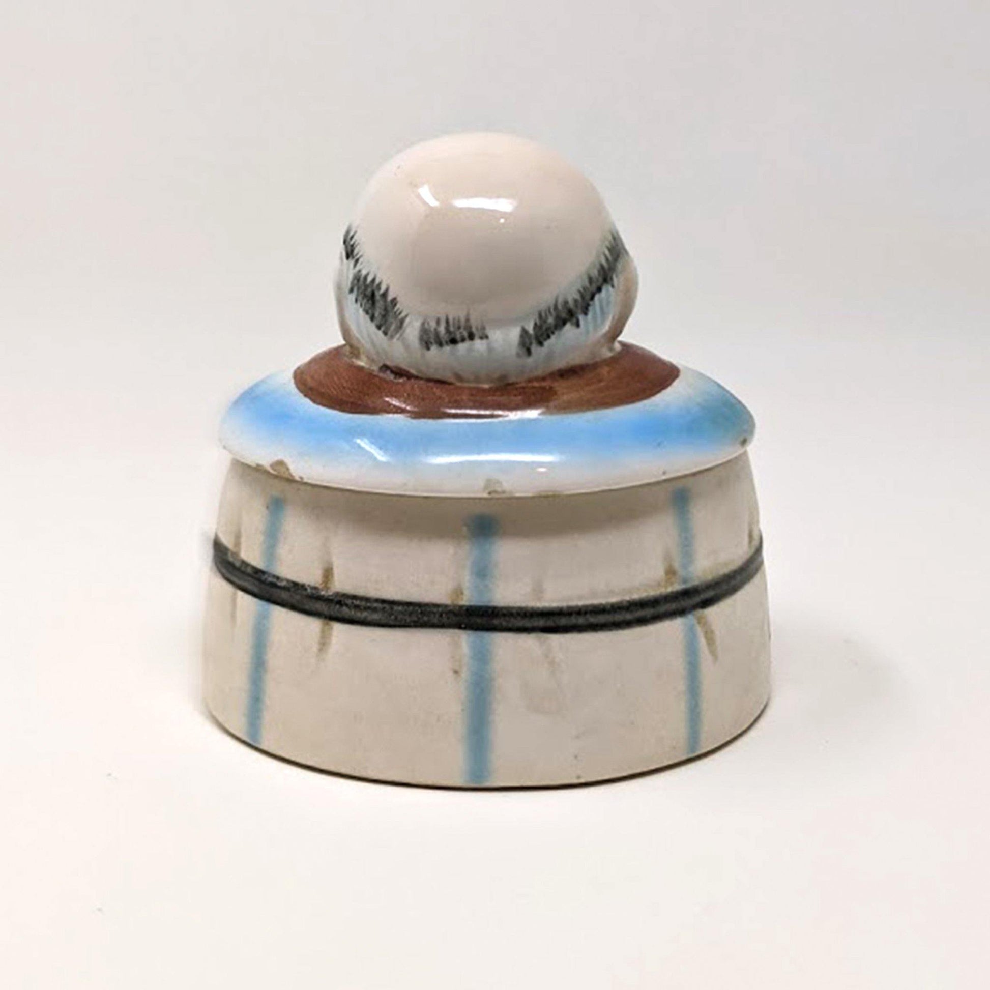 1970's era "His Chopper Hopper" Vintage Ceramic Denture Container - Curio Memento