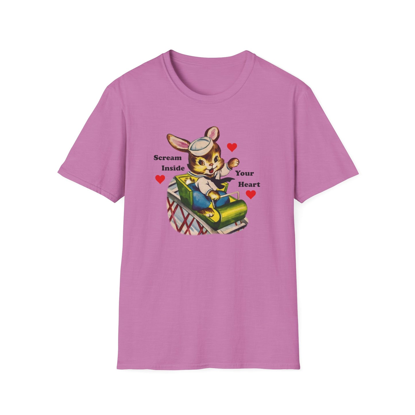 Scream Inside Your Heart / Japanese Humor : Unisex Softstyle T-Shirt