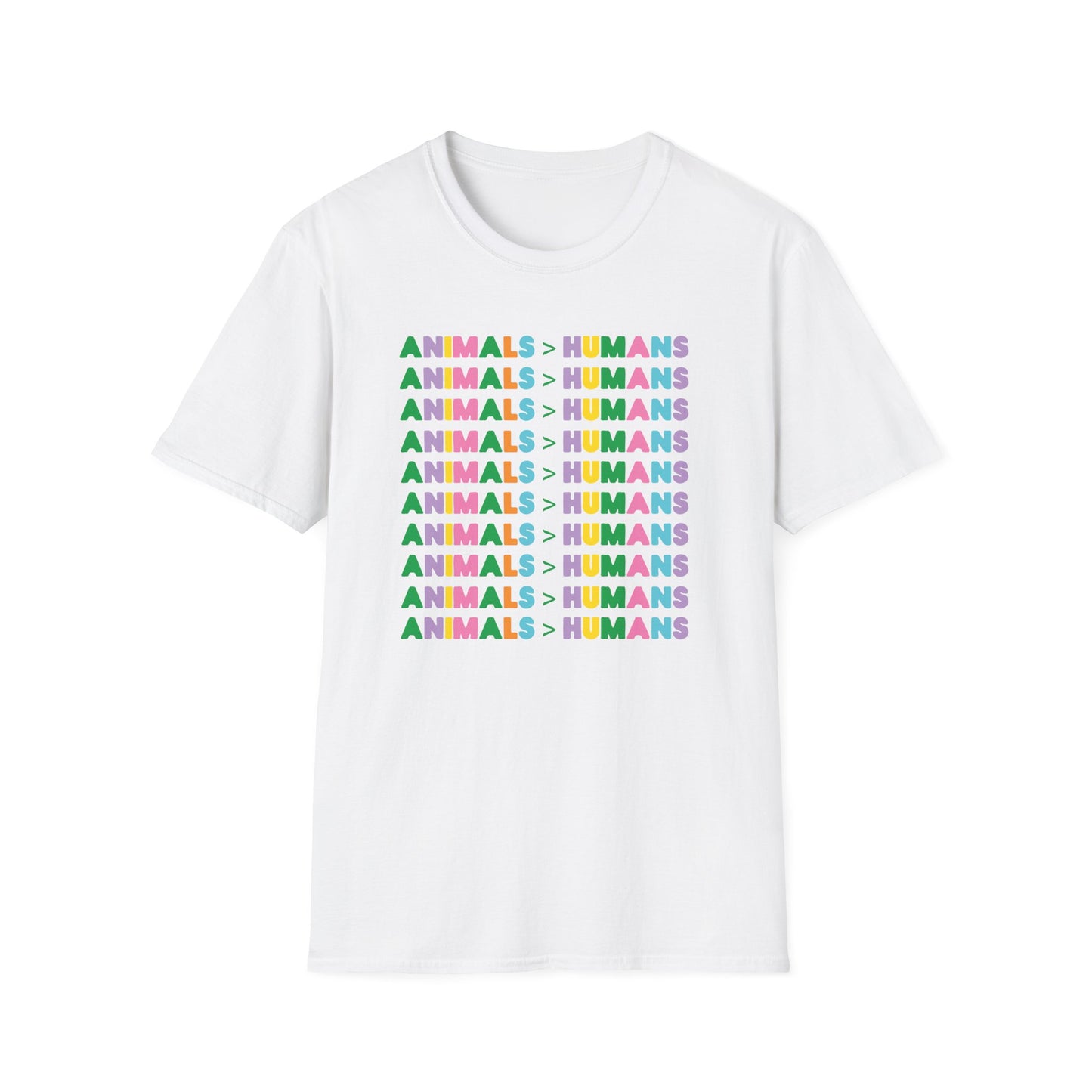Animals > Humans / Animal Rights / Eco-Consciousness : Unisex Softstyle T-Shirt