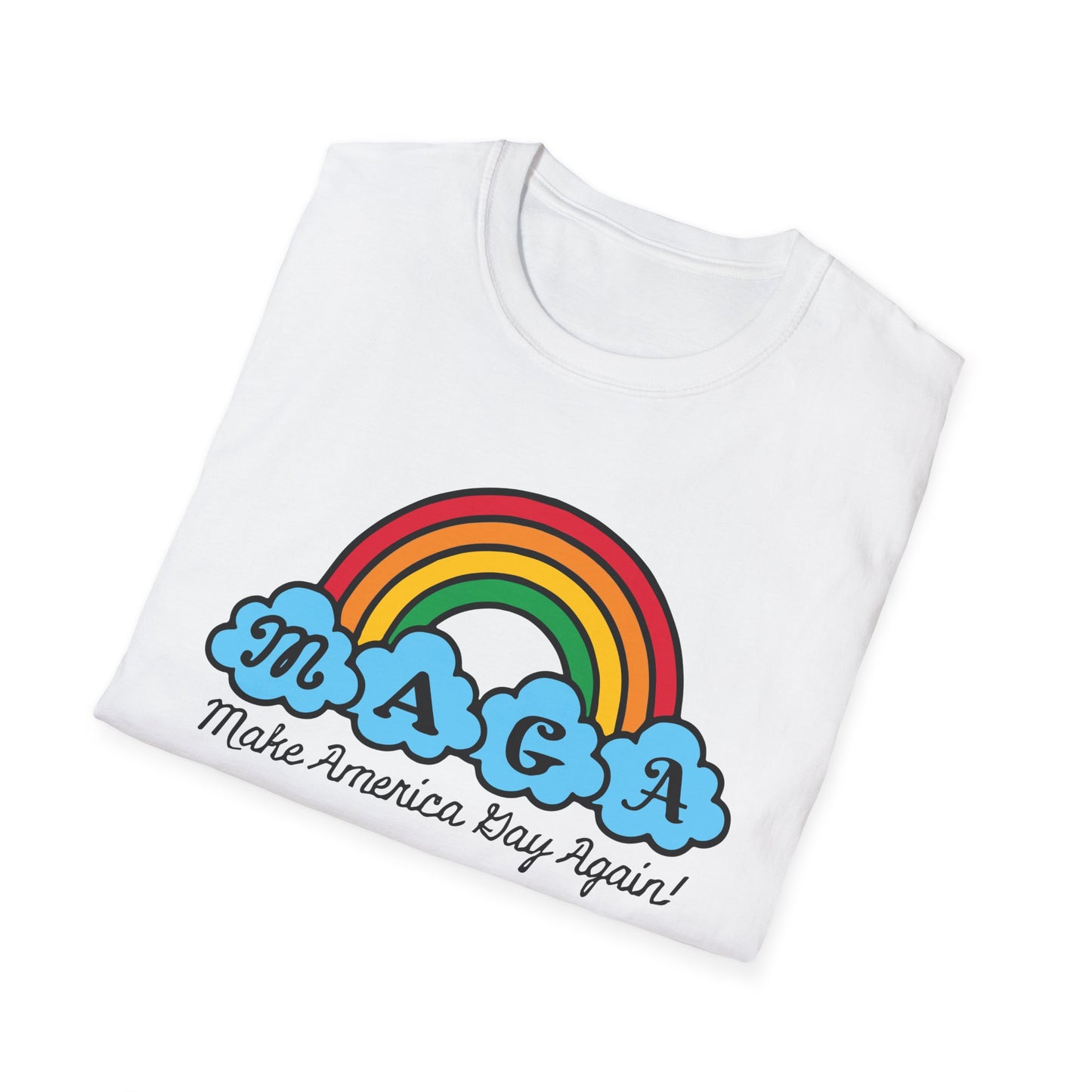 Make America Gay Again! / LGBTQAI Rights : Unisex Softstyle T-shirt