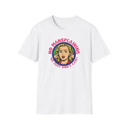 No Mansplaining Feminist Retro/Pop Unisex Softstyle T-Shirt