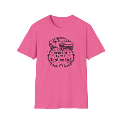 "Grab him by the TESLAcles" Unisex Softstyle T-shirt