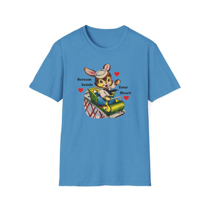 Scream Inside Your Heart / Japanese Humor : Unisex Softstyle T-Shirt