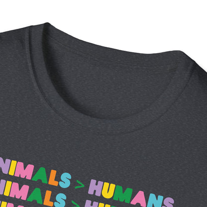 Animals > Humans / Animal Rights / Eco-Consciousness : Unisex Softstyle T-Shirt