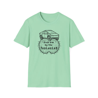 "Grab him by the TESLAcles" Unisex Softstyle T-shirt