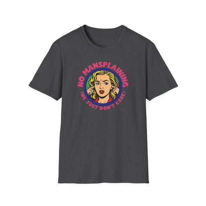 No Mansplaining Feminist Retro/Pop Unisex Softstyle T-Shirt