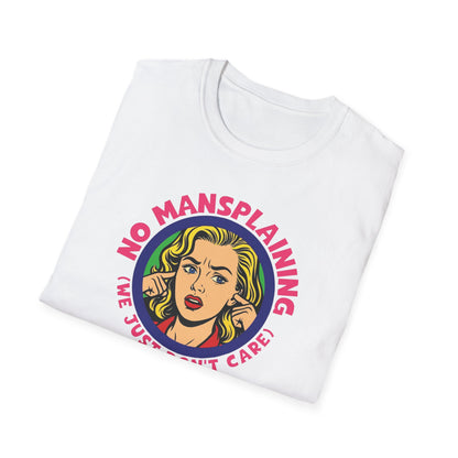 No Mansplaining Feminist Retro/Pop Unisex Softstyle T-Shirt