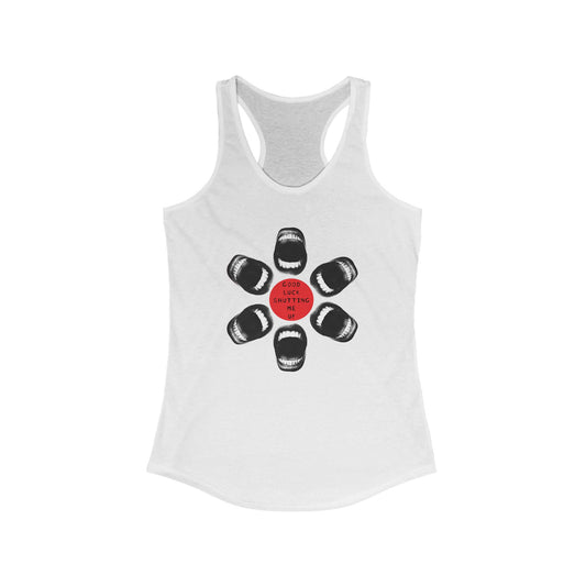 Good Luck Shutting me Up / Feminist : Womens Racerback Tank Top