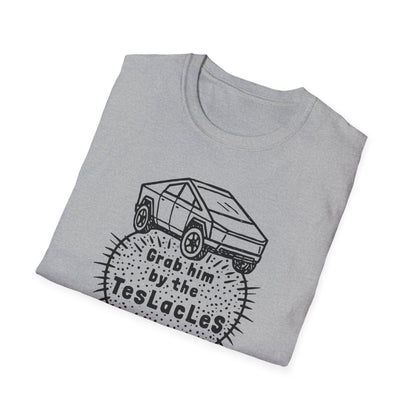 "Grab him by the TESLAcles" Unisex Softstyle T-shirt