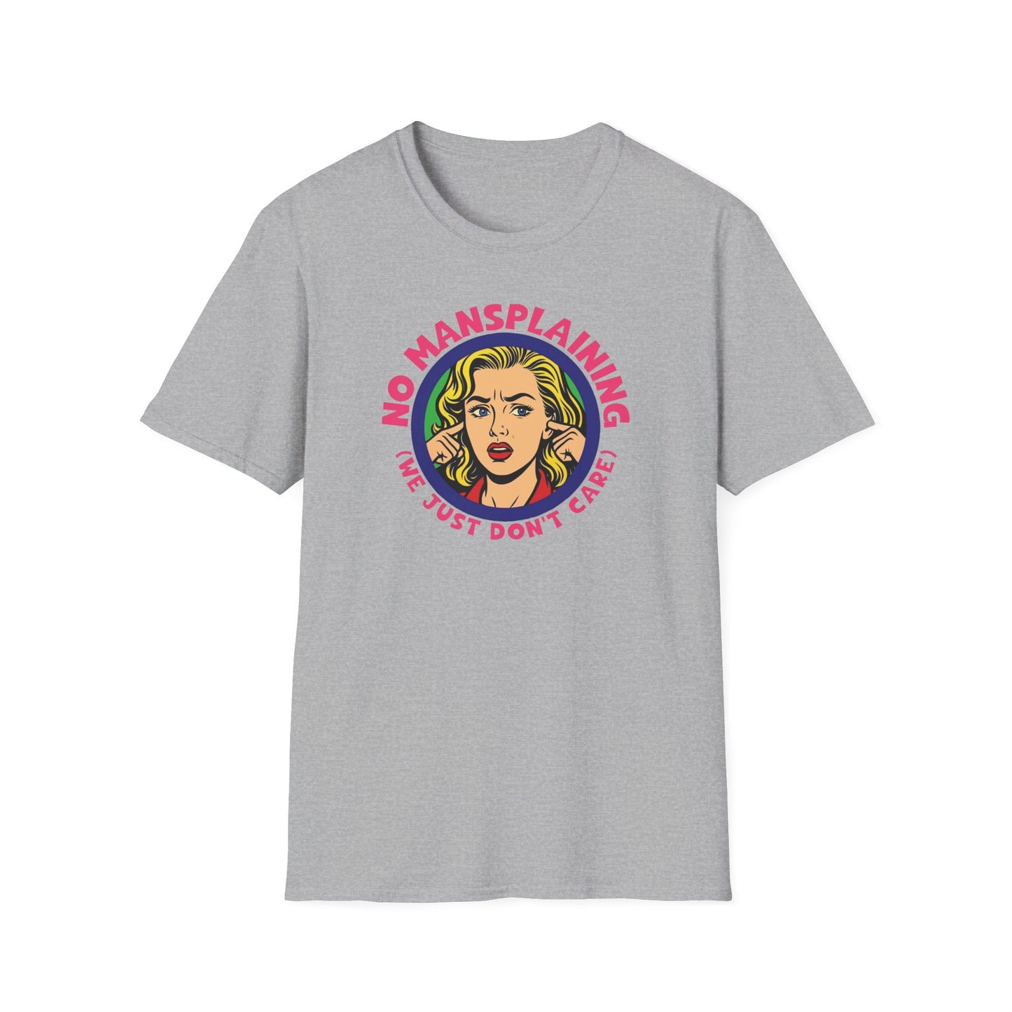 No Mansplaining Feminist Retro/Pop Unisex Softstyle T-Shirt