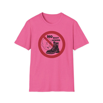 "No Boot Lickers" Anti-Authoritarian Unisex Softstyle T-Shirt