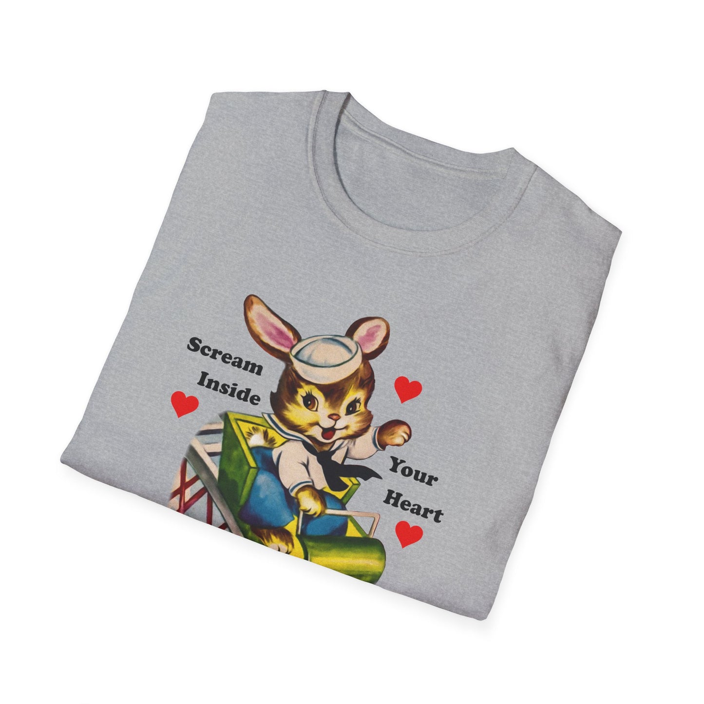 Scream Inside Your Heart / Japanese Humor : Unisex Softstyle T-Shirt