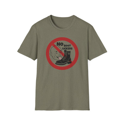 "No Boot Lickers" Anti-Authoritarian Unisex Softstyle T-Shirt