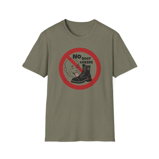 "No Boot Lickers" Anti-Authoritarian Unisex Softstyle T-Shirt