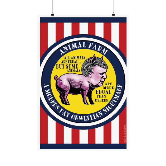 Animal Farm Vertical Poster | Political Art Print, Modern Decor, Wall Art, Gift for Literature Lovers, Home Office Decor
