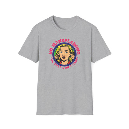 No Mansplaining Feminist Retro/Pop Unisex Softstyle T-Shirt