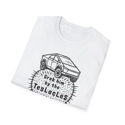 "Grab him by the TESLAcles" Unisex Softstyle T-shirt