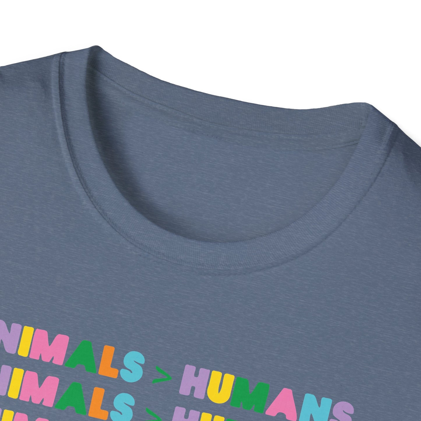 Animals > Humans / Animal Rights / Eco-Consciousness : Unisex Softstyle T-Shirt