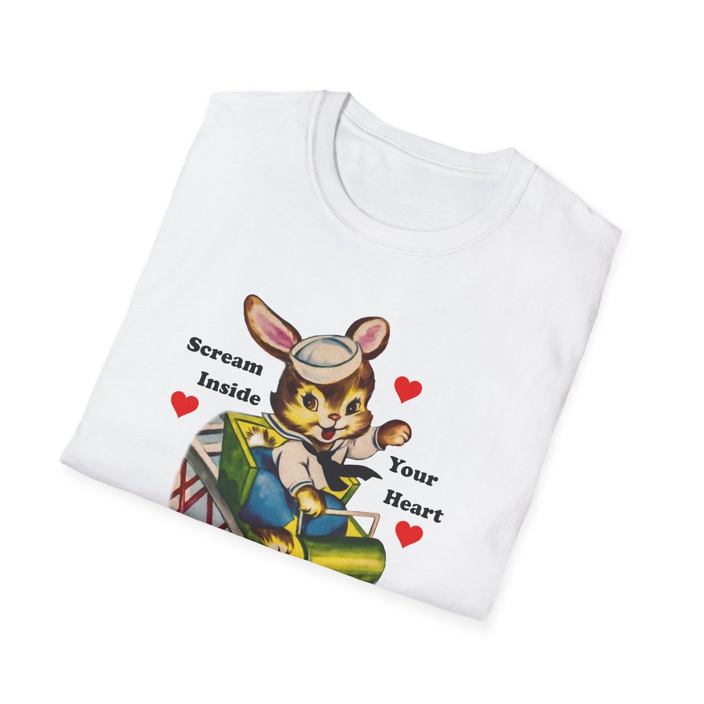Scream Inside Your Heart / Japanese Humor : Unisex Softstyle T-Shirt
