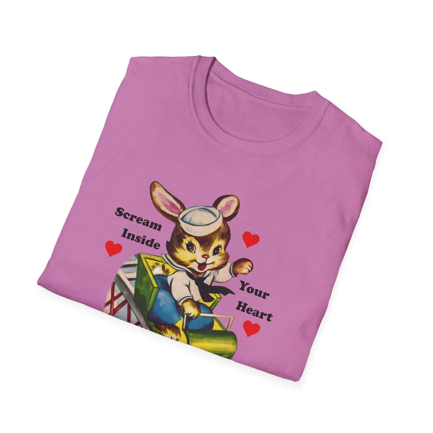 Scream Inside Your Heart / Japanese Humor : Unisex Softstyle T-Shirt