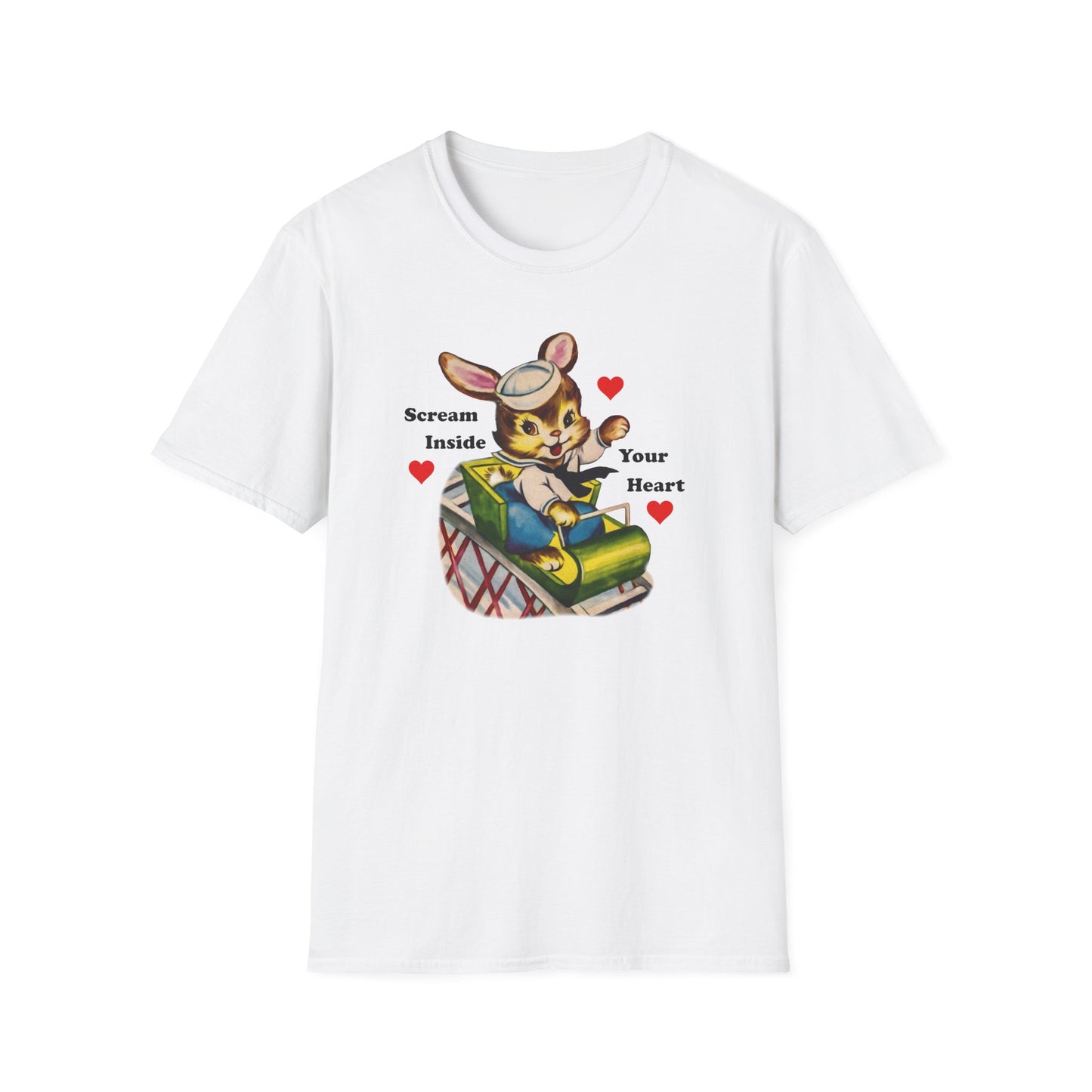 Scream Inside Your Heart / Japanese Humor : Unisex Softstyle T-Shirt