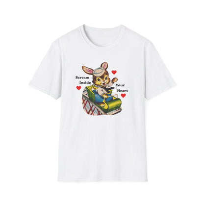 Scream Inside Your Heart / Japanese Humor : Unisex Softstyle T-Shirt