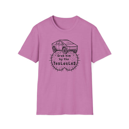 "Grab him by the TESLAcles" Unisex Softstyle T-shirt