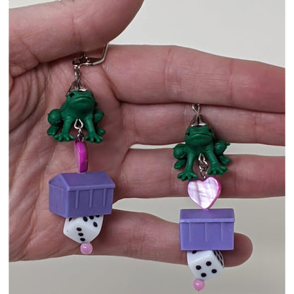 "You Have to Kiss a Lot of Frogs" Dangle Earrings - Curio Memento